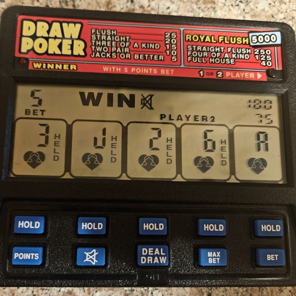 Vintage Draw Poker Handheld Game
